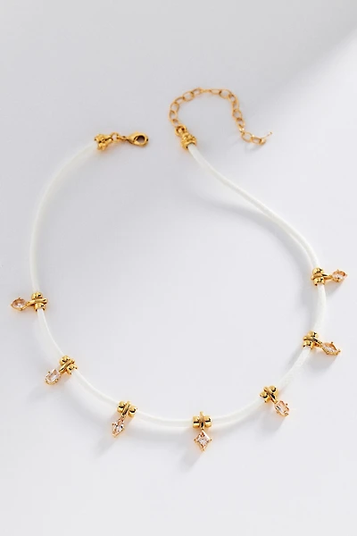 Corded Epoxy Crystal Charm Necklace