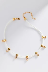 Corded Epoxy Crystal Charm Necklace