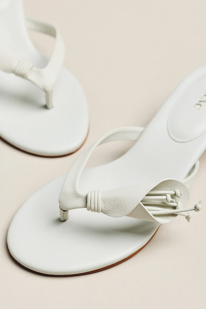 Maeve Flower Kitten Heel Thong Sandals