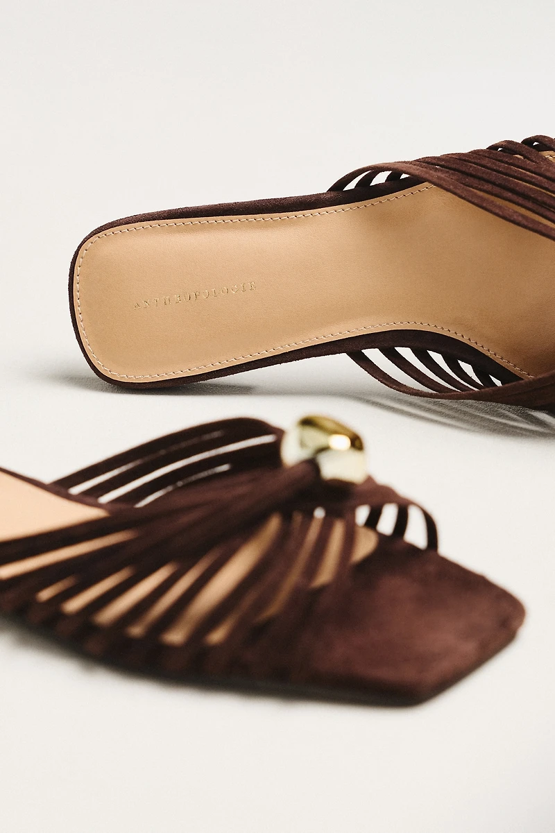 Strappy Square-Toe Slide Sandals