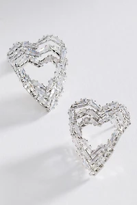 Layered Crystal Heart Earrings