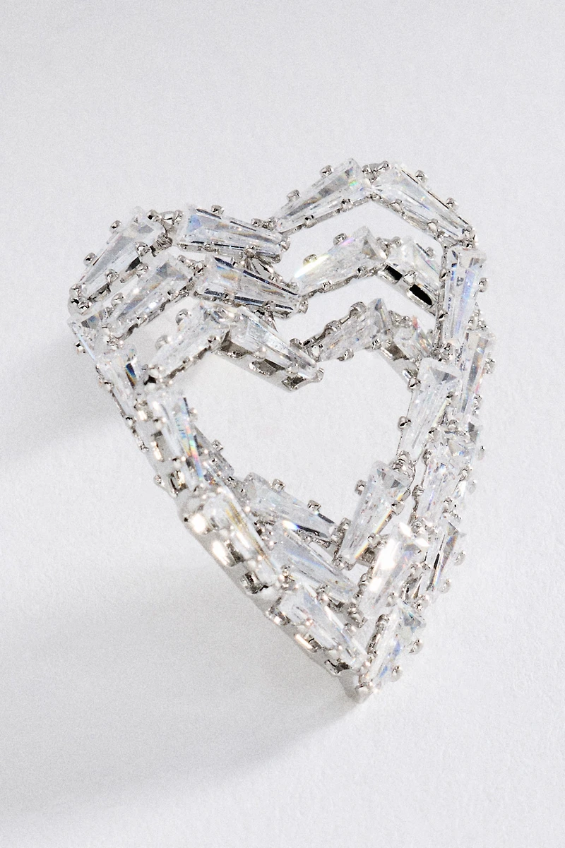 Layered Crystal Heart Earrings