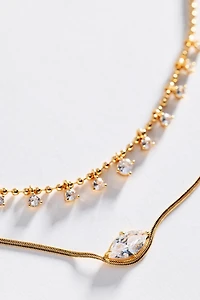 Mixed Crystal Layering Necklaces, Set of 2