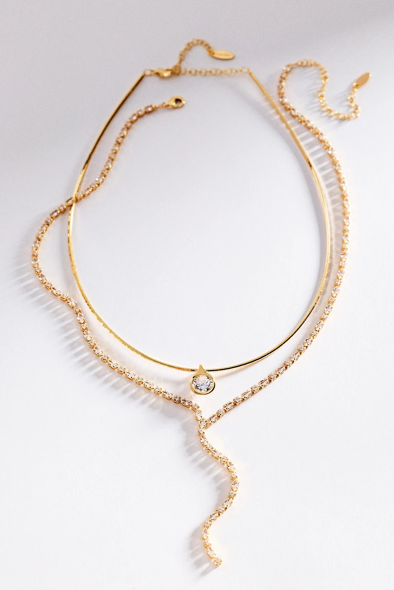 Crystal Layering Necklaces, Set of 2