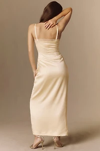 BHLDN Satin and Lace Maxi Dress