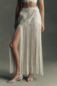 Retrofete Amaris Lace Appliqué Fringe Skirt