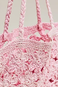 LoveShackFancy Sharlo Crochet Flower Tote Bag