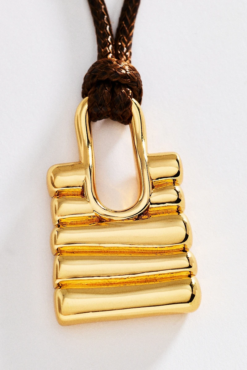 Padlock Pendant Cord Necklace