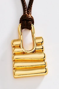 Padlock Pendant Cord Necklace