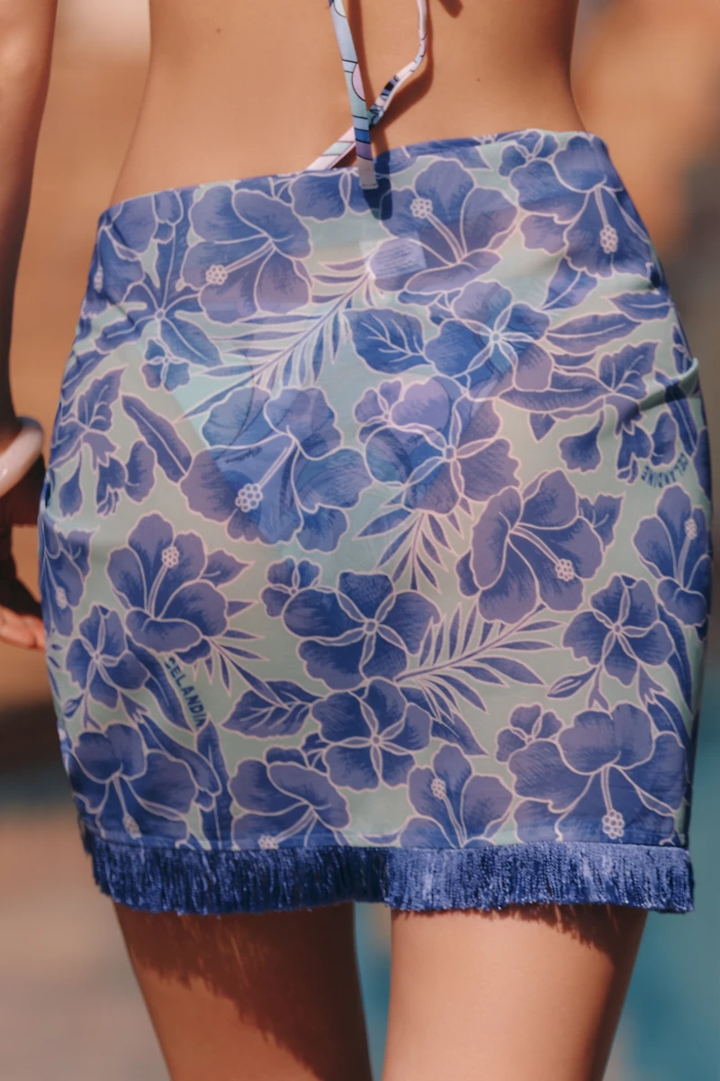 Celandine Fringed Pattern Mini Sarong