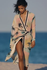 By Anthropologie Patterned Tie-Front Kaftan