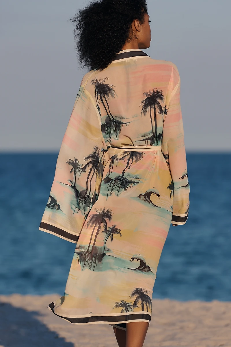 By Anthropologie Patterned Tie-Front Kaftan