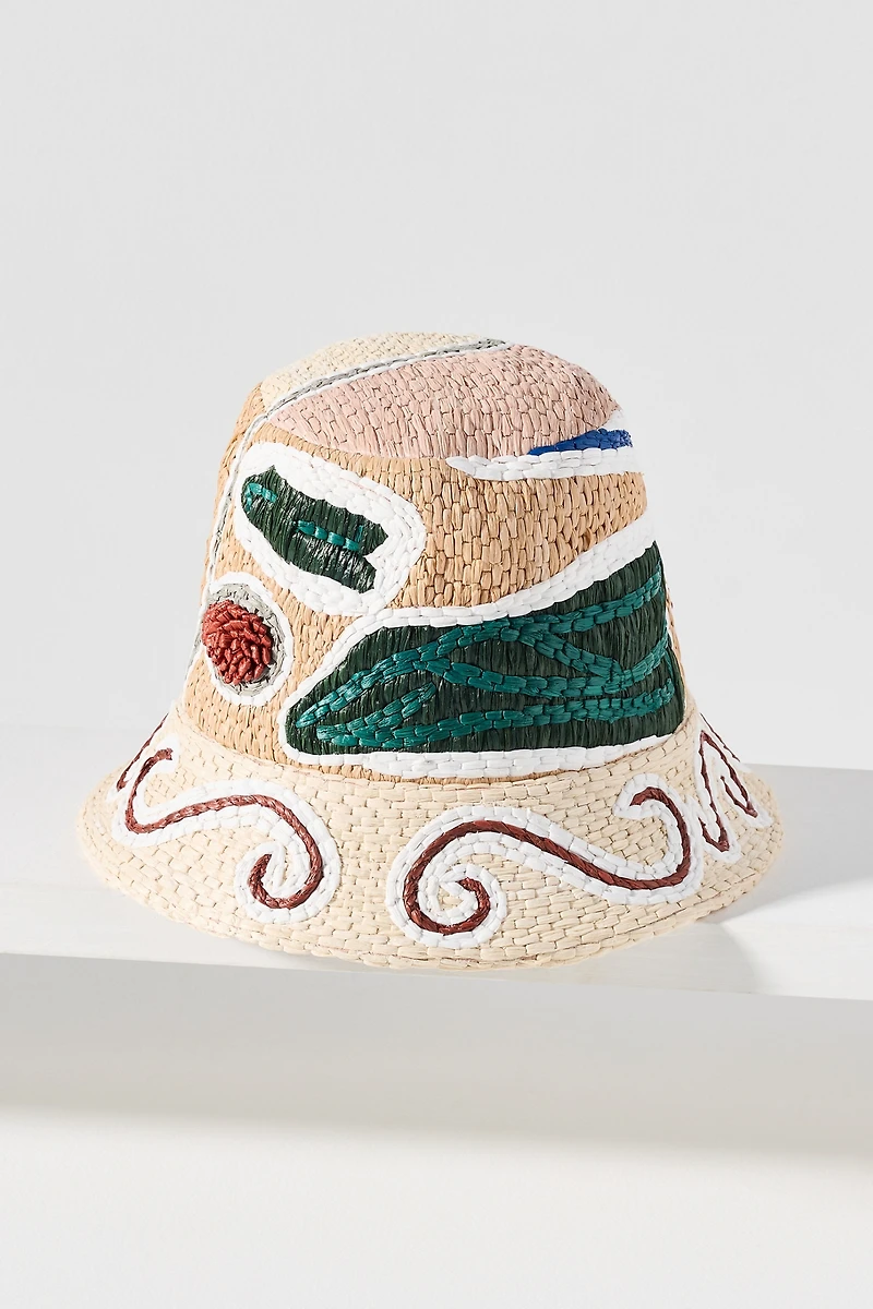 ALÉMAIS Velora Raffia Bucket Hat