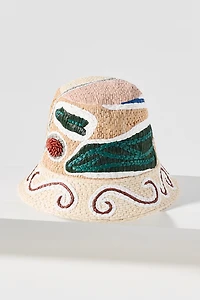 ALÉMAIS Velora Raffia Bucket Hat