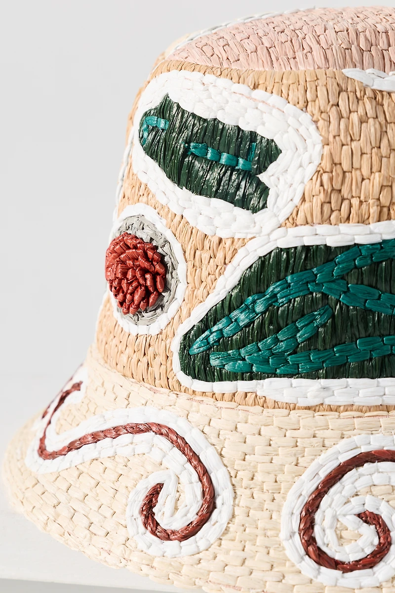 ALÉMAIS Velora Raffia Bucket Hat