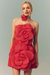 LEO LIN Floret Strapless Mini Dress