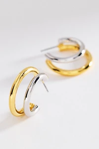 Two-Tone Double Hook Earrings