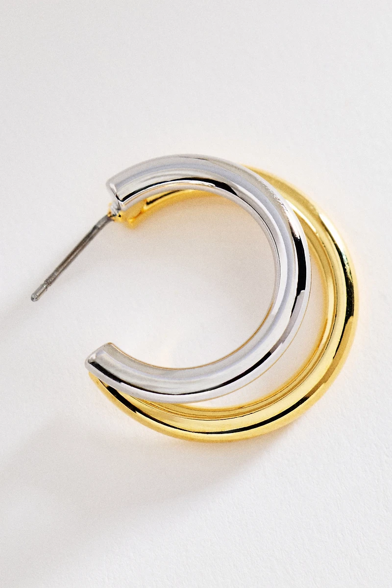 Two-Tone Double Hook Earrings