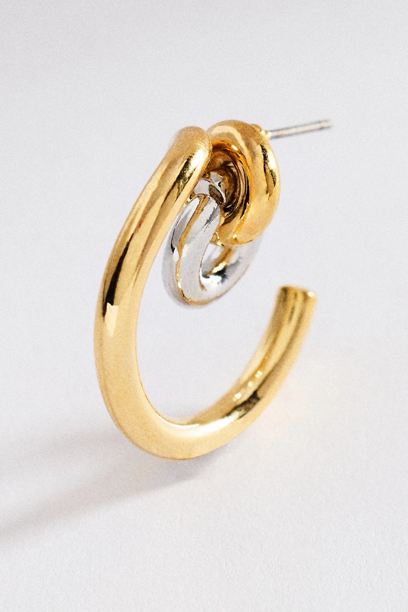 Swirled Open-Back Hoop Earrings