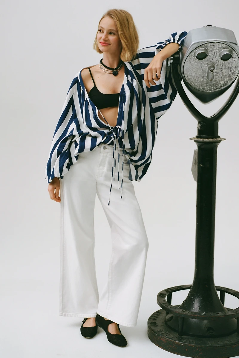 Maeve Striped Tie-Front Tunic