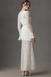 Elliatt Vivette Draped Lace Maxi Dress