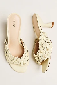 Maeve 3D Floral Embellished Kitten Heel Sandals