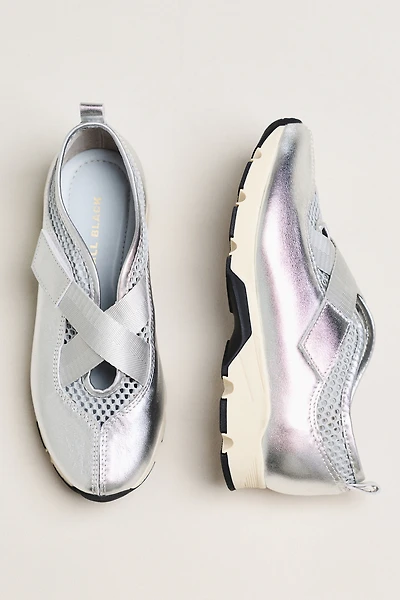 All Black Crisscross Slip-On Sneakers