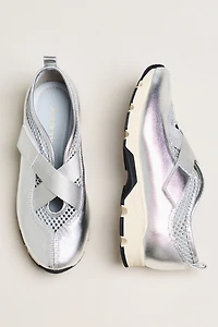 All Black Crisscross Slip-On Sneakers