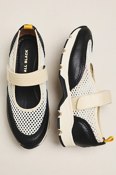 All Black Mesh Mary Jane Sneakers