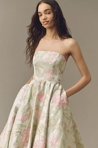 Mac Duggal Floral Strapless Dress