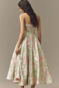 Mac Duggal Floral Strapless Dress