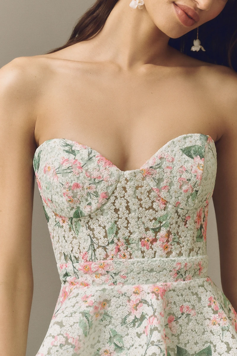 Mac Duggal Strapless Floral Dress