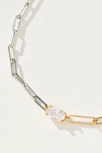 Two-Tone Linked Crystal Bracelet