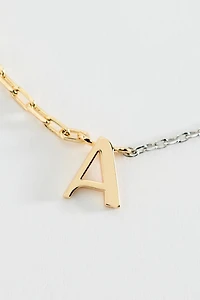Mixed Metal Delicate Monogram Necklace