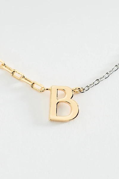 Mixed Metal Delicate Monogram Necklace