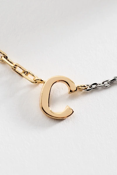 Mixed Metal Delicate Monogram Necklace