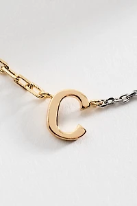 Mixed Metal Delicate Monogram Necklace