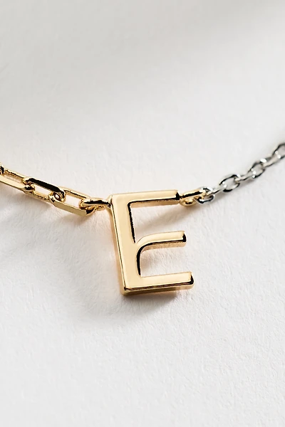 Mixed Metal Delicate Monogram Necklace