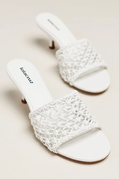 Lola Cruz Woven Heeled Mule Sandals