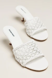 Lola Cruz Woven Heeled Mule Sandals