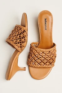 Lola Cruz Woven Heeled Mule Sandals