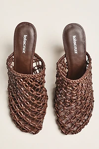 Lola Cruz Gara Woven Heeled Mules