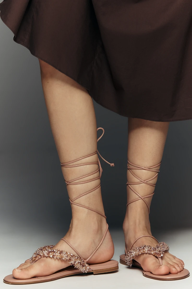 Lola Cruz Martina Beaded Strappy Sandals