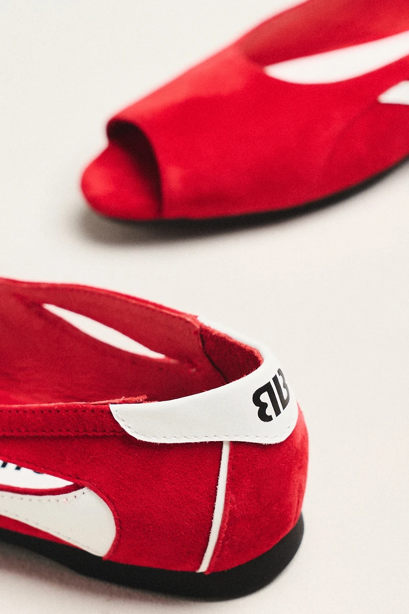 Bibi Lou Sporty Peep-Toe Ballet Flats