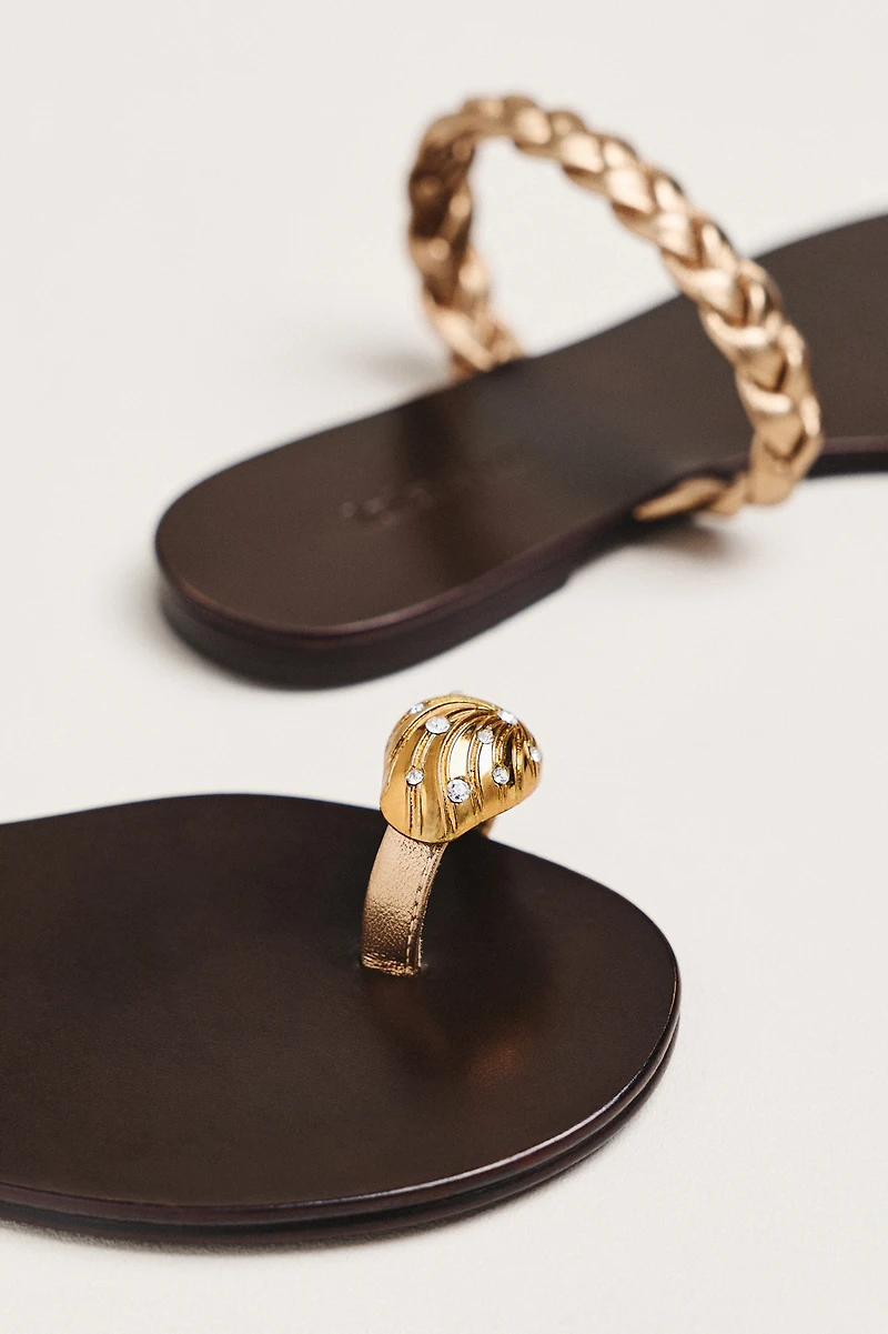 Lola Cruz Mona Toe-Ring Sandals