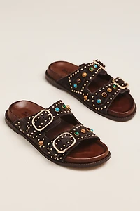 Bibi Lou Studded Double-Strap Slides