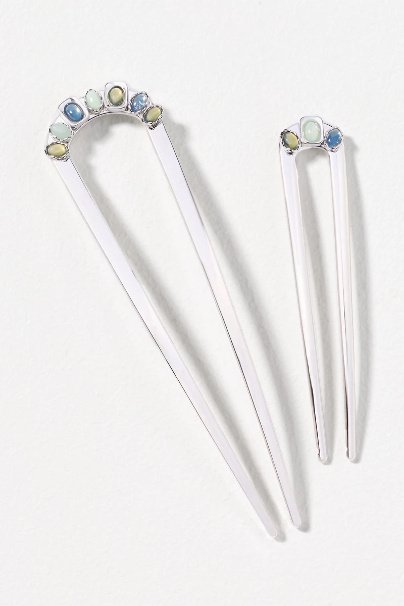 Bejeweled Hair Pins, Set of 2