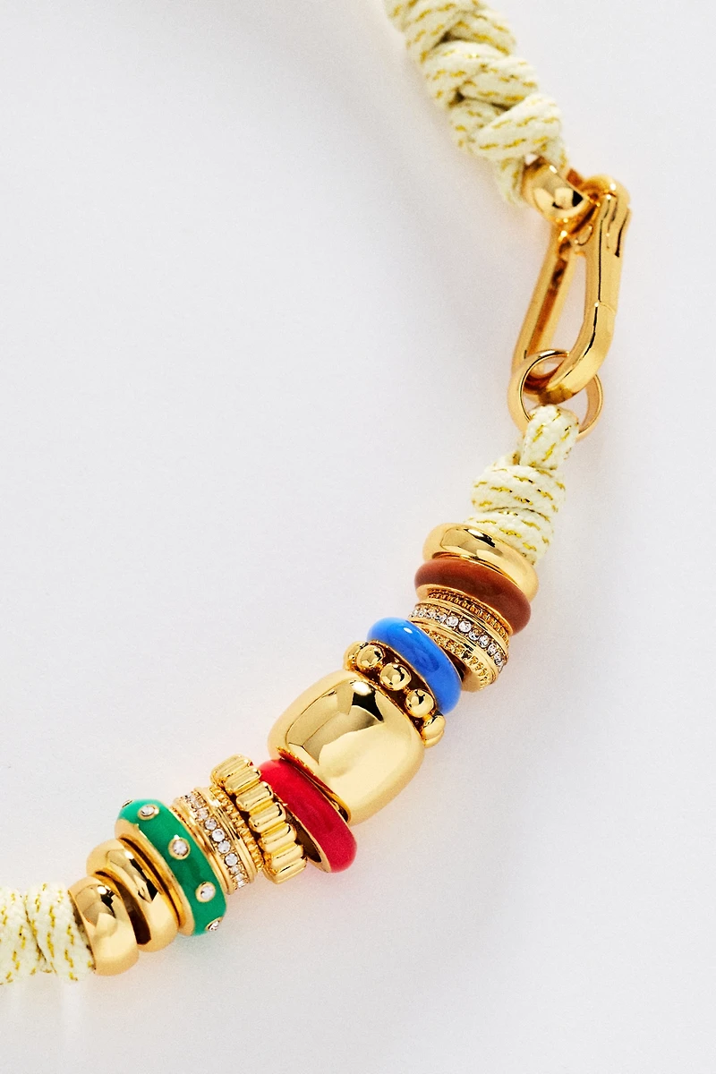 Donut Beaded Cord Necklace