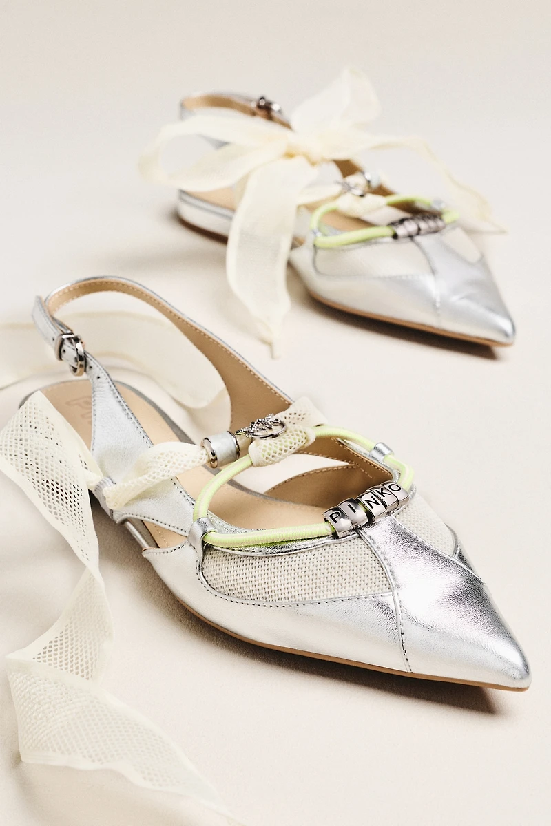 PINKO Gianira 30 Pointed Toe Slingback Flats