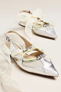 PINKO Gianira 30 Pointed Toe Slingback Flats